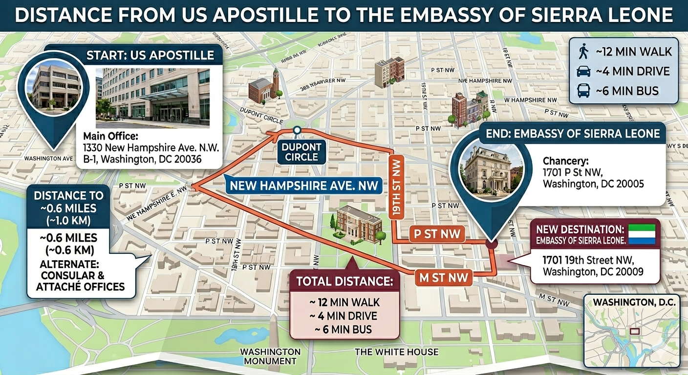 Map of Sierra Leone Embassy Legalization & Authentication Services